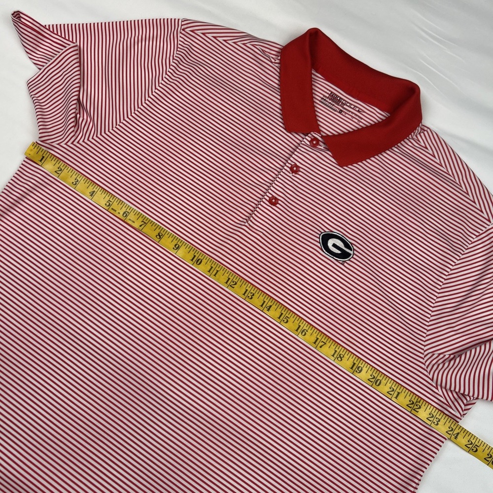 Nike Golf Georgia Bulldogs Men's Polo Shirt Size XL Red White Striped UGA - Picture 3 of 6